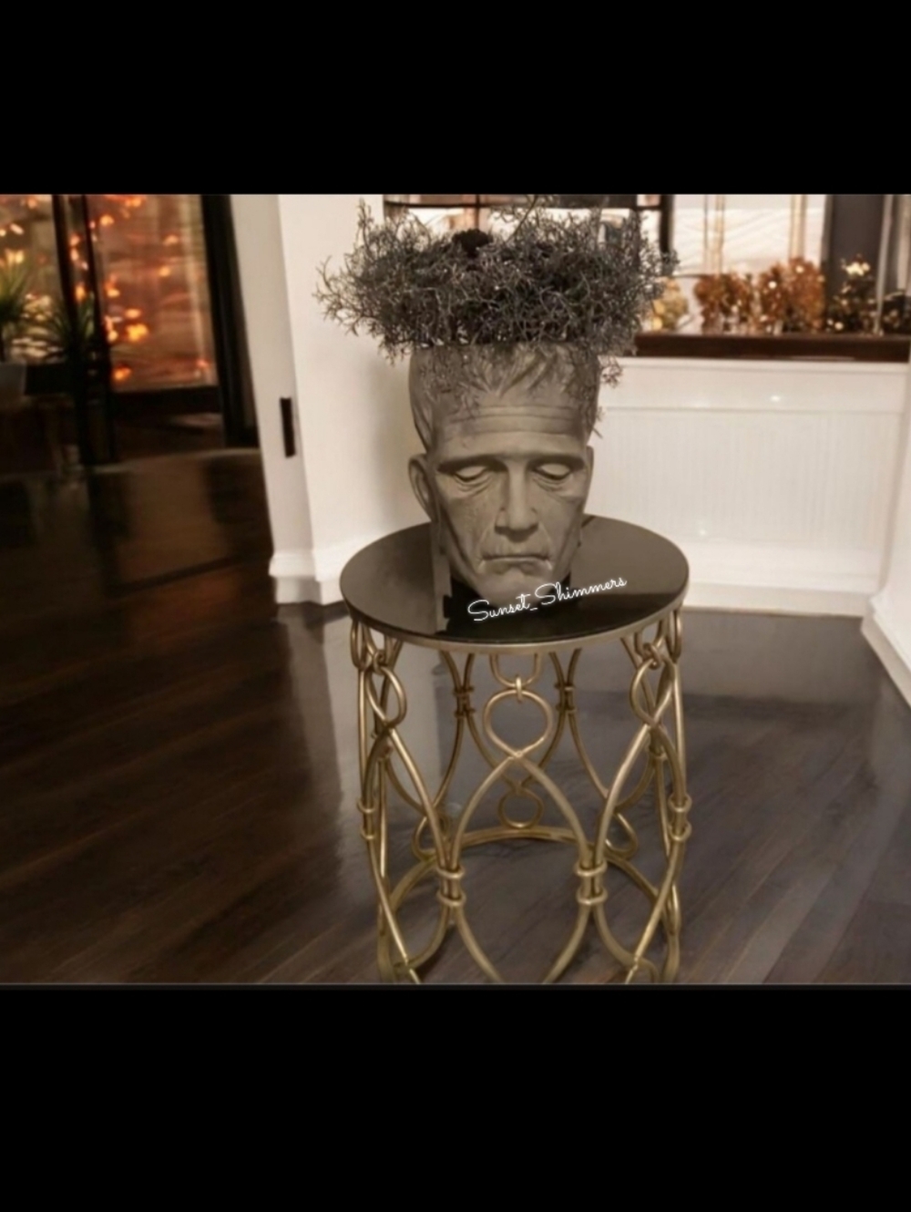 Martha Stewart 3D Frankenstein Head Halloween Arrangement Centerpiece Planter